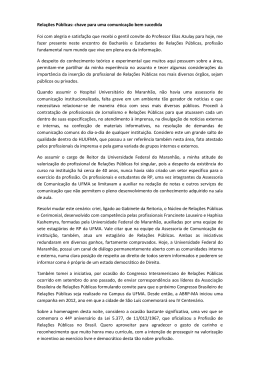 Relações Públicas - Universidade Federal do Maranhão