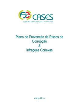 Plano de Prevenção de Riscos de Corrupção & Infrações
