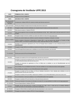 Consulte o cronograma do Vestibular UFPE 2013