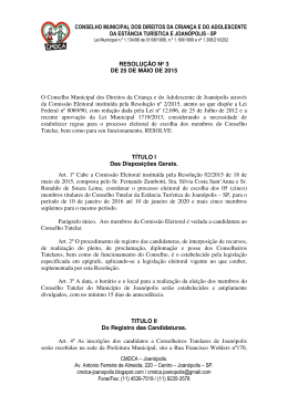 CMDCA: Resolução 003/2015