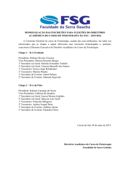 11/05/2015 Edital de Homologação das Inscrições para Eleição do