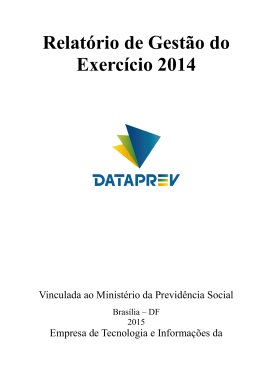 Relatório de Gestão do Exercício 2014