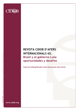 REVISTA CIDOB D`AFERS INTERNACIONALS 65. Brasil y el