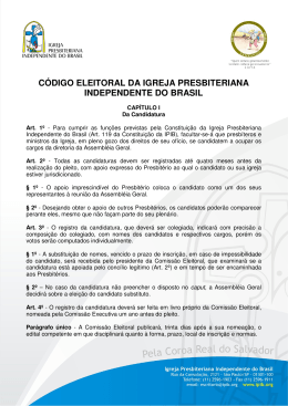código eleitoral da igreja presbiteriana independente do brasil