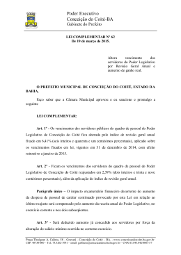 lei complementar n. 62 - Câmara Municipal de Conceição do Coité