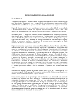 ESTRUTURA POLÍTICA GERAL DO CHILE Forma de governo A