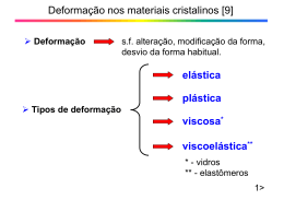 Deformação nos materiais cristalinos [9] elástica plástica
