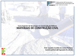 MCC – Aula 02 – Propriedades dos Materias de Construção Civil