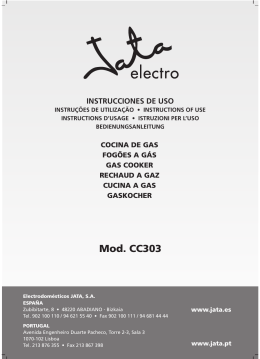 Manual cocina de gas CC303