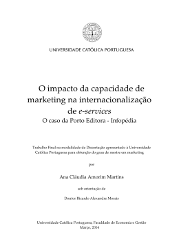 O impacto da capacidade de marketing na internacionalização de e