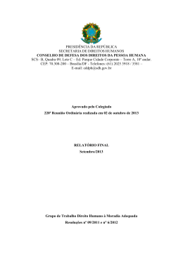 Relatório G.T Moradia Adequada - Secretaria de Direitos Humanos