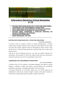 Informativo Eletrônico/Virtual Newsletter nº 73