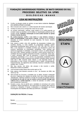 Processo Seletivo UFMS 2006 - Verão