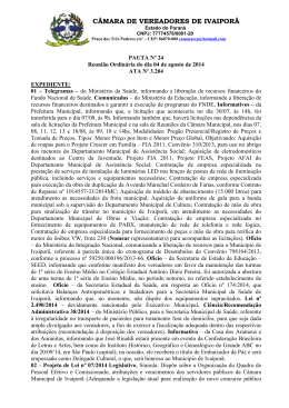 Pauta nº 24/2014 - Reunião Ordinária