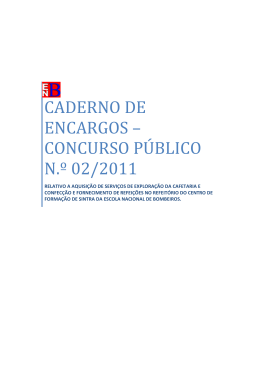 CADERNO DE ENCARGOS – CONCURSO PÚBLICO N.º 02/2011
