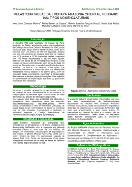 melastomataceae da embrapa amazonia oriental, herbário ian: tipos