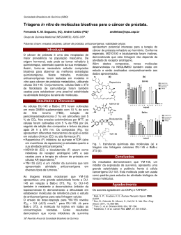 Triagens in vitro de moléculas bioativas para o câncer de próstata.