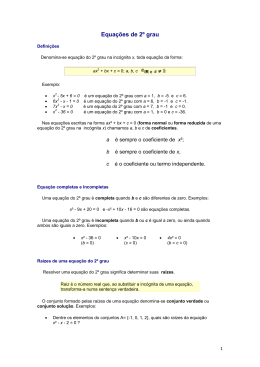 Matemática - Equações de 2º Grau