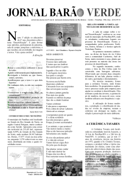Jornal Barão Verde, edição Nº 01 – Dezembro/2012