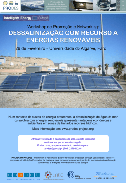 dessalinização com recurso a energias renováveis