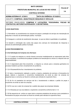 Instrução Normativa 47/2013 COMPRAS E MANUTENÇÃO DAS