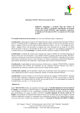 Resolução CFESS nº 681 de 8 de maio de 2014 EMENTA