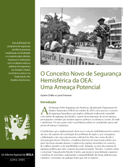 O Conceito Novo de Segurança Hemisférica da OEA: Uma Ameaça