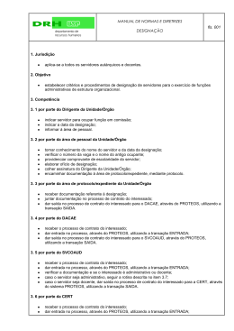 MANUAL DE NORMAS E DIRETRIZES DESIGNAÇÃO fls. 001 1