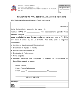 Designação de Pensão - Progep - Universidade Federal do Pará