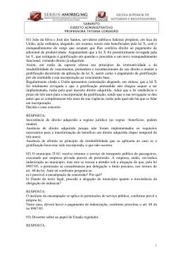 Gabarito - Direito Administrativo -Profª Tatiana
