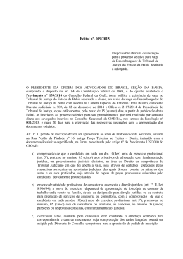 Edital nº. 009/2015 - OAB: Ordem dos Advogados do Brasil
