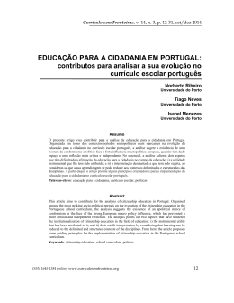 EDUCAÇÃO PARA A CIDADANIA EM PORTUGAL