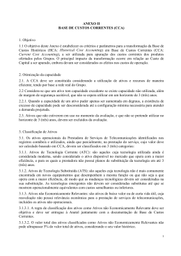 ANEXO II BASE DE CUSTOS CORRENTES (CCA) 1