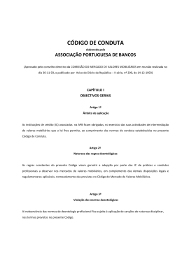 0. CODIGO CONDUTA - APB - Associação Portuguesa de Bancos