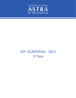 16ª OLIMPÍADA - 2011 1ª fase