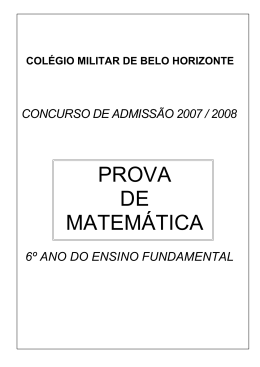 PROVA DE MATEMÁTICA - Colégio Militar de Belo Horizonte