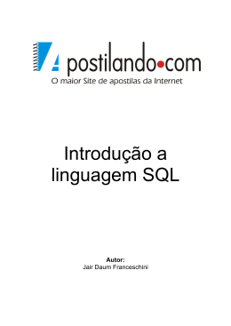 Introdução a linguagem SQL