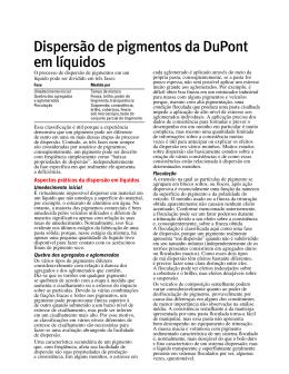 Dispersão de pigmentos da DuPont em líquidos