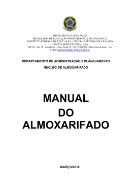 MANUAL DO ALMOXARIFADO