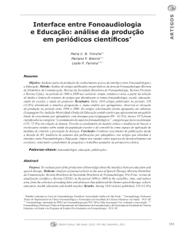 Interface entre Fonoaudiologia e Educação: análise da - PUC-SP