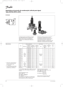 Reguladores de pressão de condensação (válvula para
