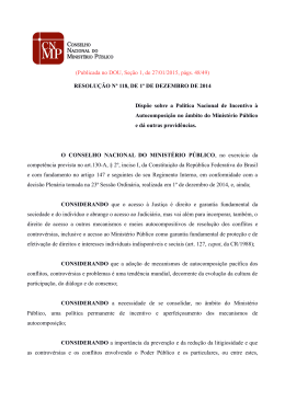 Resolução Nº 118 - Conselho Nacional do Ministério Público