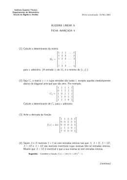 Calcule o determinante da matriz 1 1 1 1 1 2 2 2 1 2 3