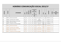 HORÁRIO COMUNICAÇÃO SOCIAL 2015/1º