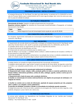 Edital Estagiario Agencia Comunicação Social 005.2015