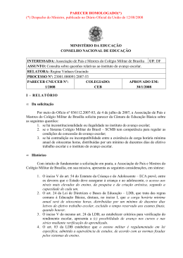 Parecer CNE/CEB nº 1/2008, aprovado em 30 de janeiro de 2008