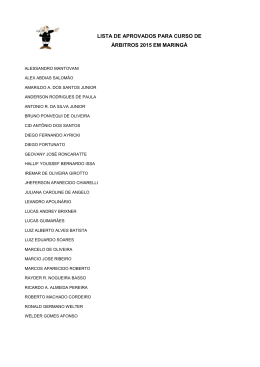 lista de aprovados para curso de árbitros 2015 em maringá