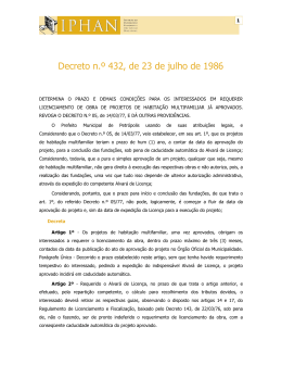 Decreto n.º 432, de 23 de julho de 1986