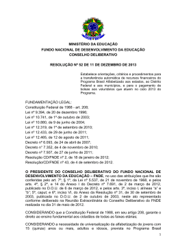 Resolução nº 52 de 11 de dezembro de 2013