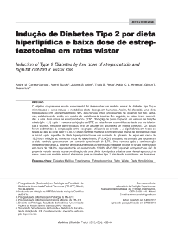 Indução de Diabetes Tipo 2 por dieta - Revista Medicina